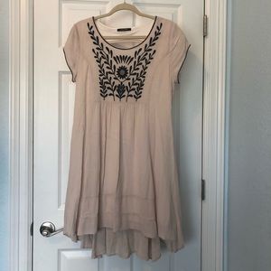 Cream Boho summer dress with cut out back